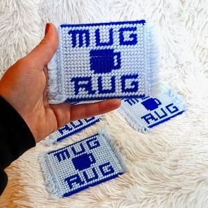 Vintage "MUG RUG" Drink Coasters Home Decor- Set of 4